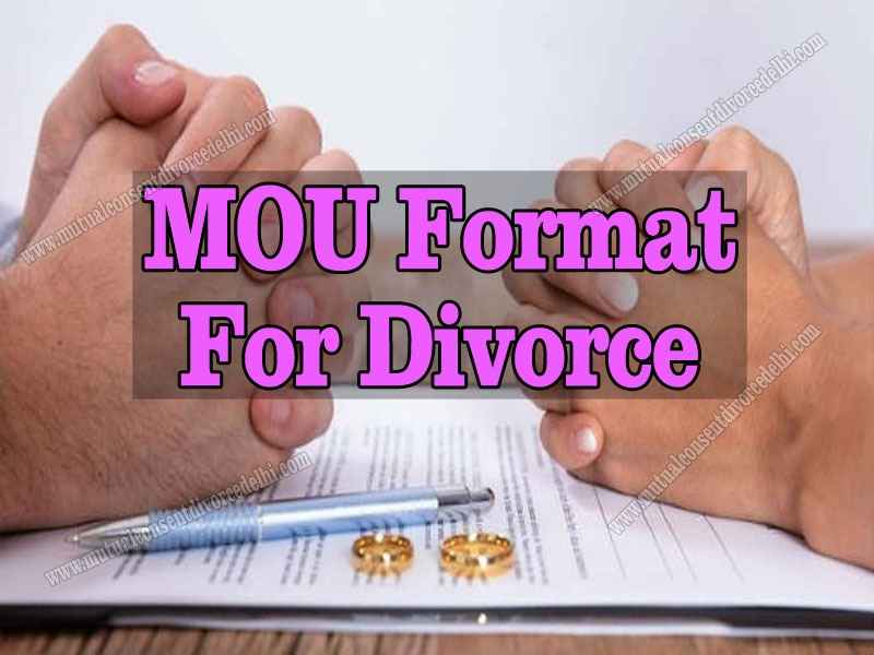 MOU format for Divorce in Delhi